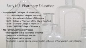 Sample slide about Early US Pharmacy Education