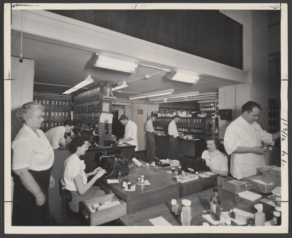 Photo of compounding room in a pharmacy from our Drug Topics Photograph Collection.